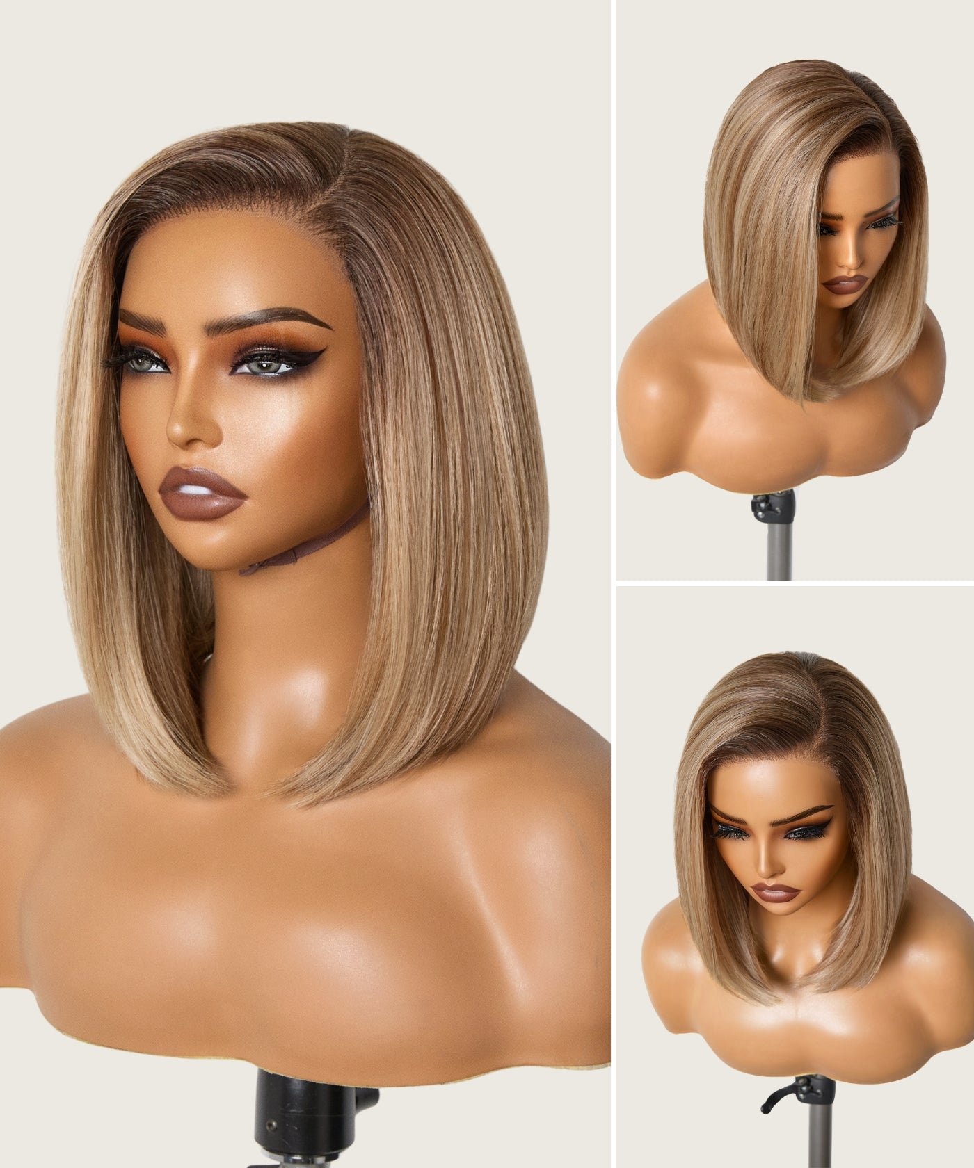 Michelle | Human Hair Blend | 12" Summer Must-have Side Part Bob Wig