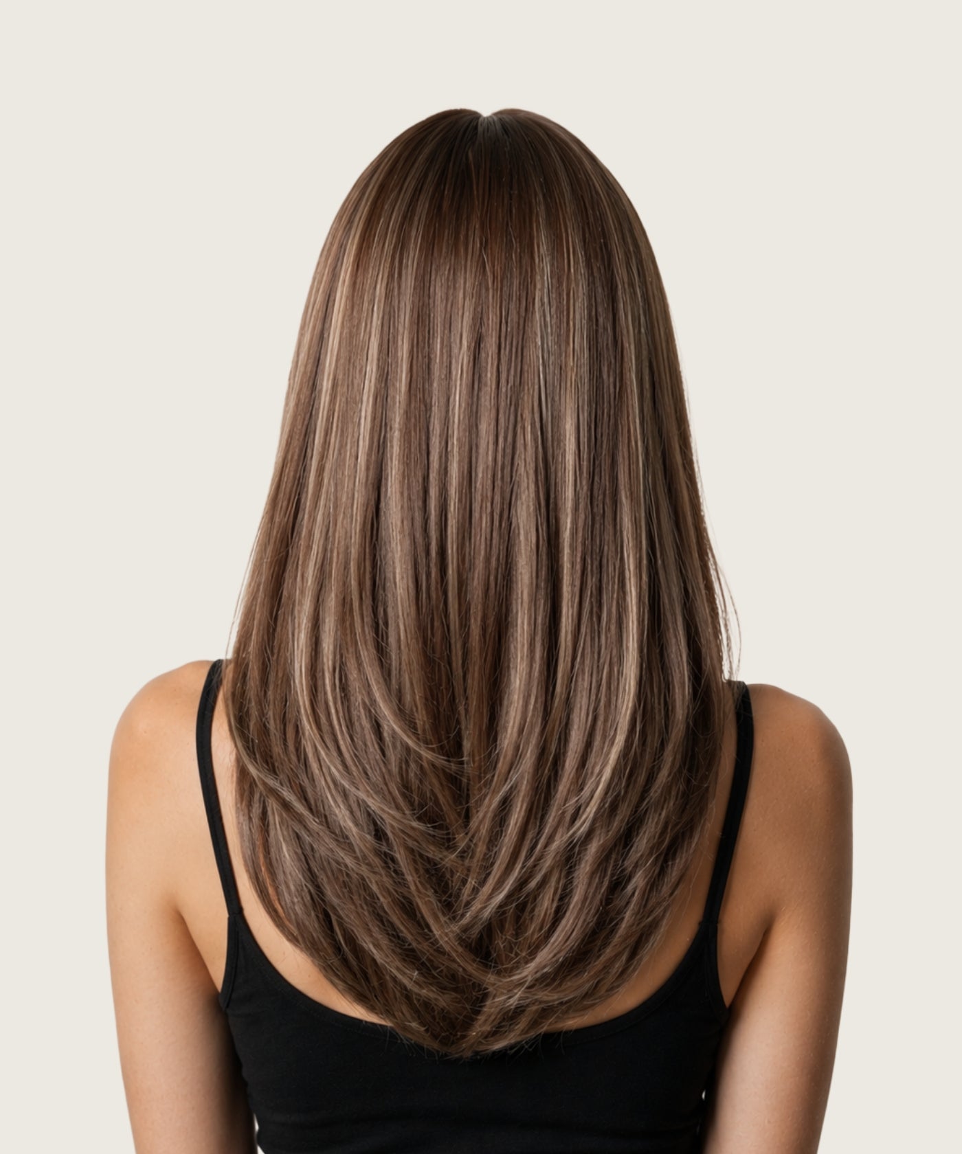 Julie | Beginner-Friendly 22" Brunette Layers | Premium Scalp-Like Cap